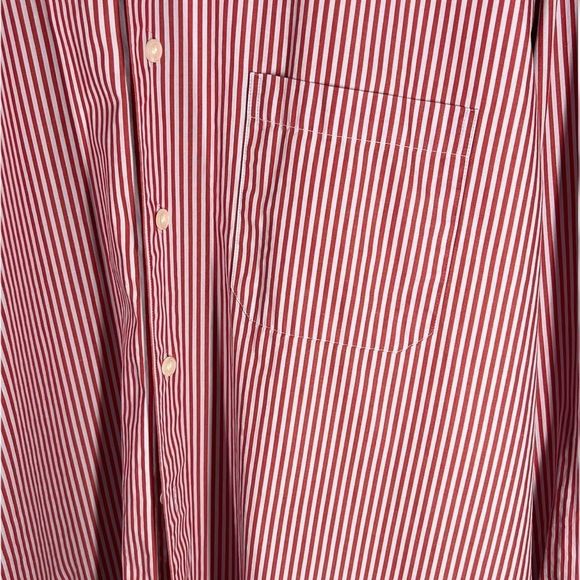 Cassera Mens Sz EU 46 /US 18 1/2 Long Sleeve Red Gray Striped Shirt - Picture 4 of 7